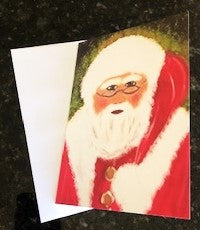 "BE HAPPY SANTA IS COMING TO TOWN" GREETING CARD - ORIGINAL ART PRINT