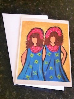Twins Art Greeting Card
