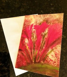 "THE  JOY OF PINK & FLOWERS"  GREETING CARD - ORIGINAL ART PRINT