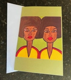 Original Print Twin Art Note Card