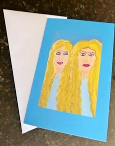 Original Art Print Twins Note Card